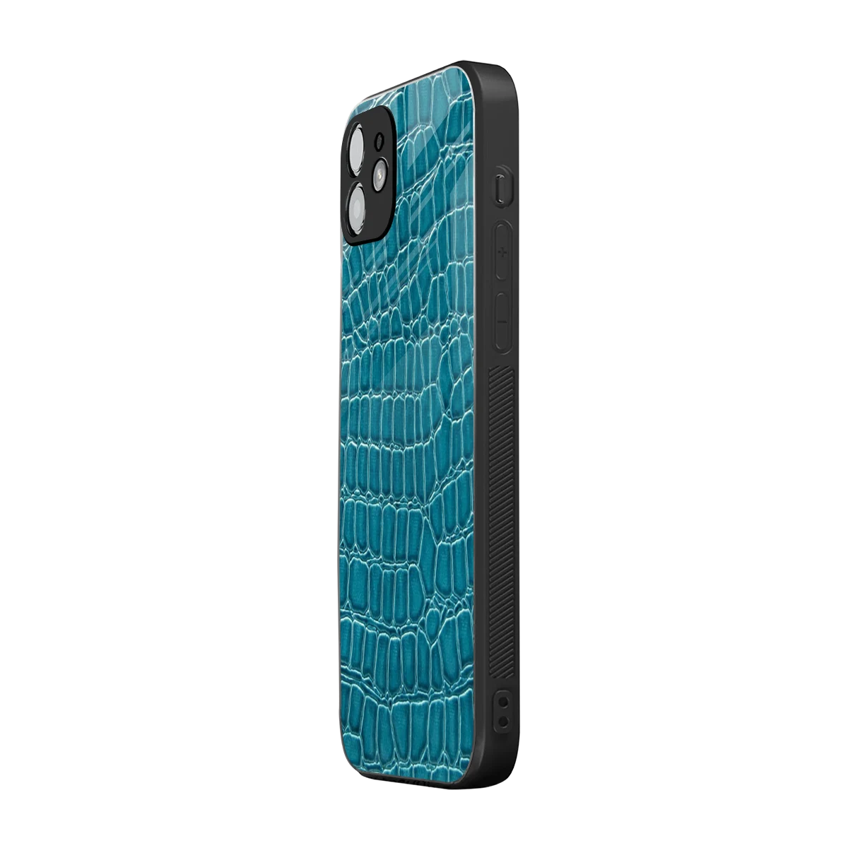 Croco Blue iphone 12 mobile cover | shockproof glass phone case