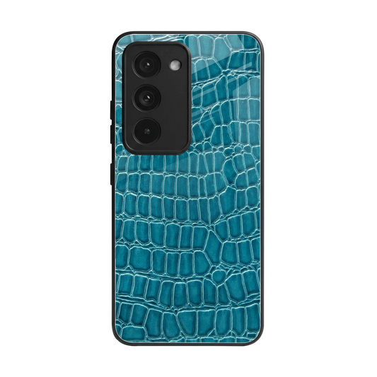 Croco Blue back phone cover | glass case for redmi 15 5g