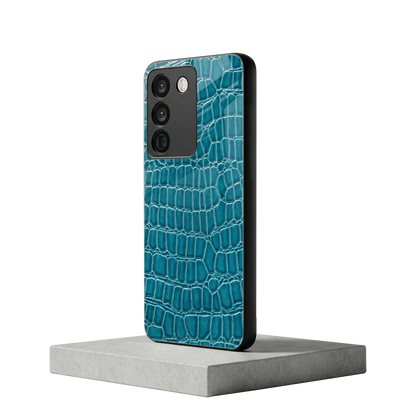 Croco Blue vivo y200 5g mobile cover | shockproof glass phone case