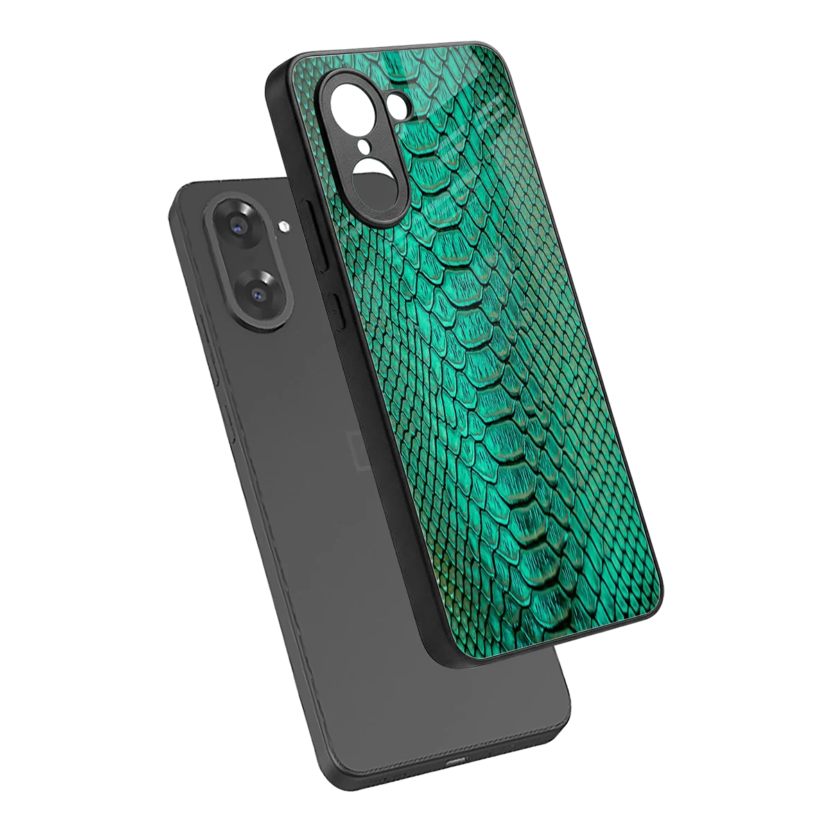 Croco Emerald sleek oneplus nord ce5 5g cover with tempered glass back and TPU edges
