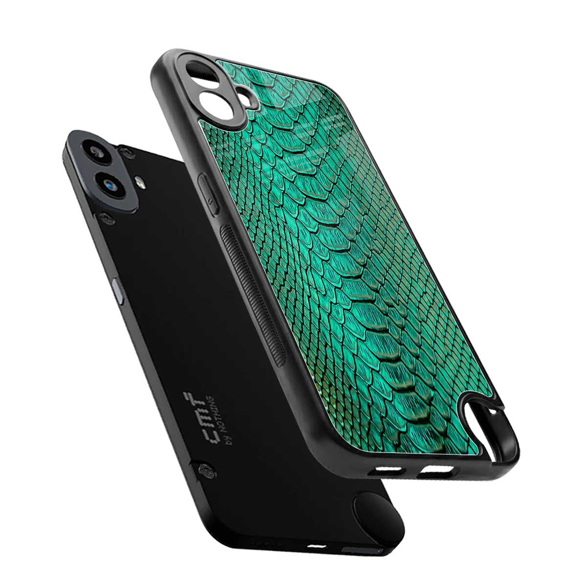 Croco Emerald sleek cmf nothing phone 1 cover with tempered glass back and TPU edges