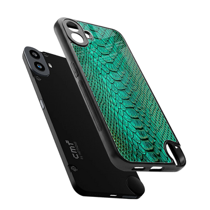 Croco Emerald sleek cmf nothing phone 1 cover with tempered glass back and TPU edges
