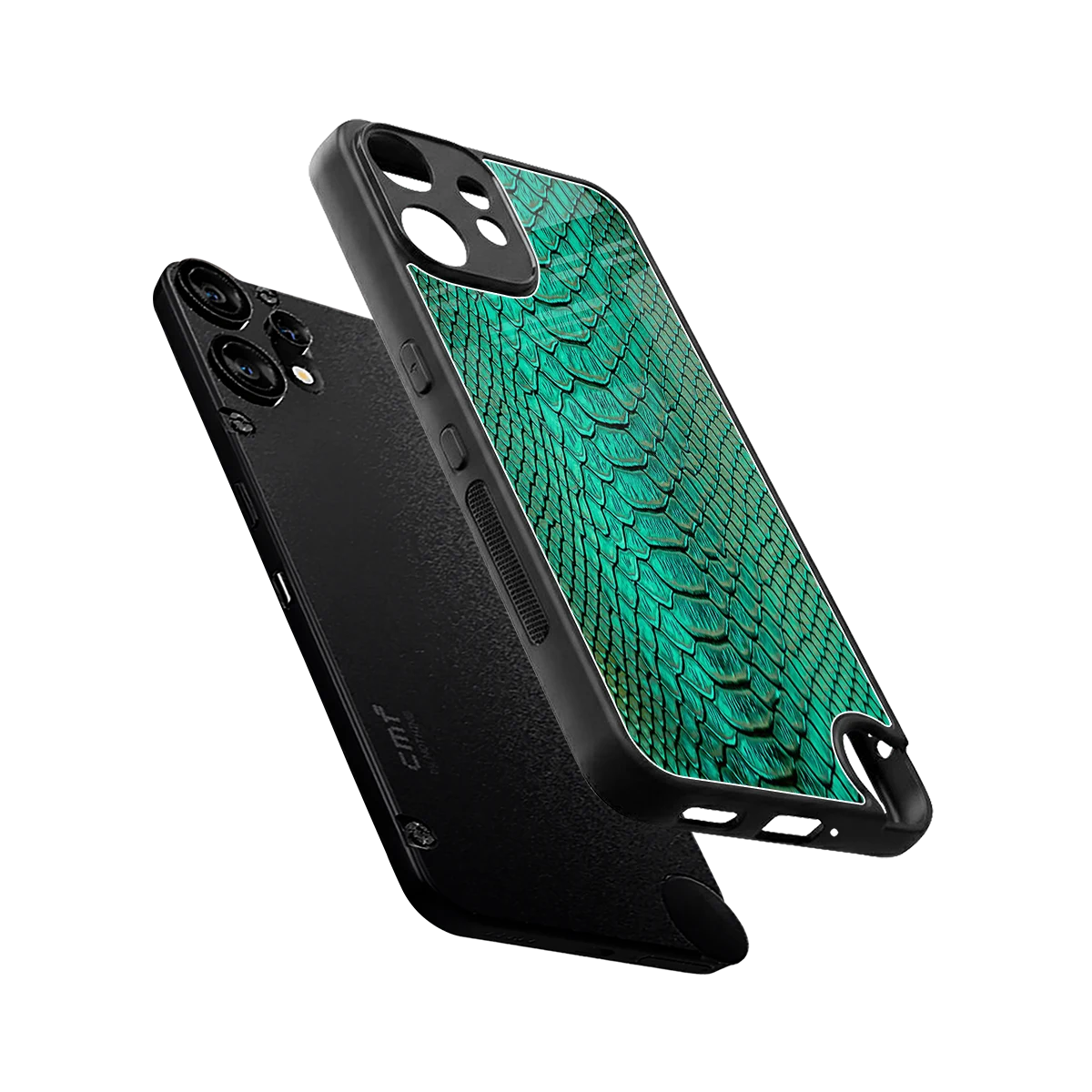 Croco Emerald sleek cmf nothing phone 2 pro cover with tempered glass back and TPU edges