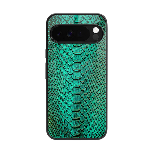 Croco Emerald back phone cover | glass case for google pixel 10 pro xl