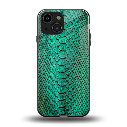 Croco Emerald back phone cover | glass case for iphone 13 mini