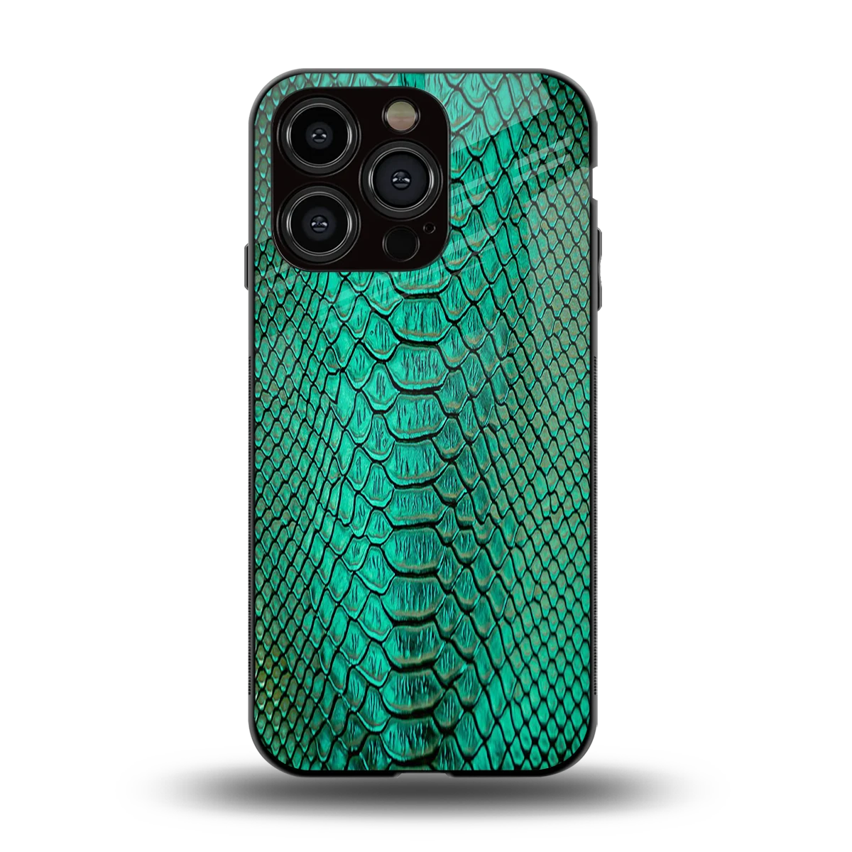 Croco Emerald back phone cover | glass case for iphone 15 pro