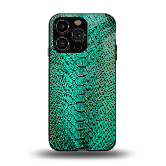 Croco Emerald back phone cover | glass case for iphone 15 pro