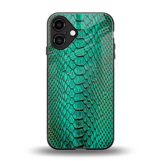 Croco Emerald back phone cover | glass case for iphone 16 plus