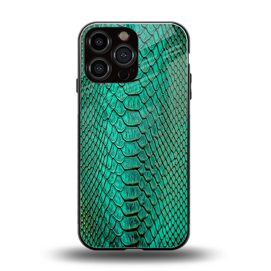 Croco Emerald back phone cover | glass case for iphone 16 pro max