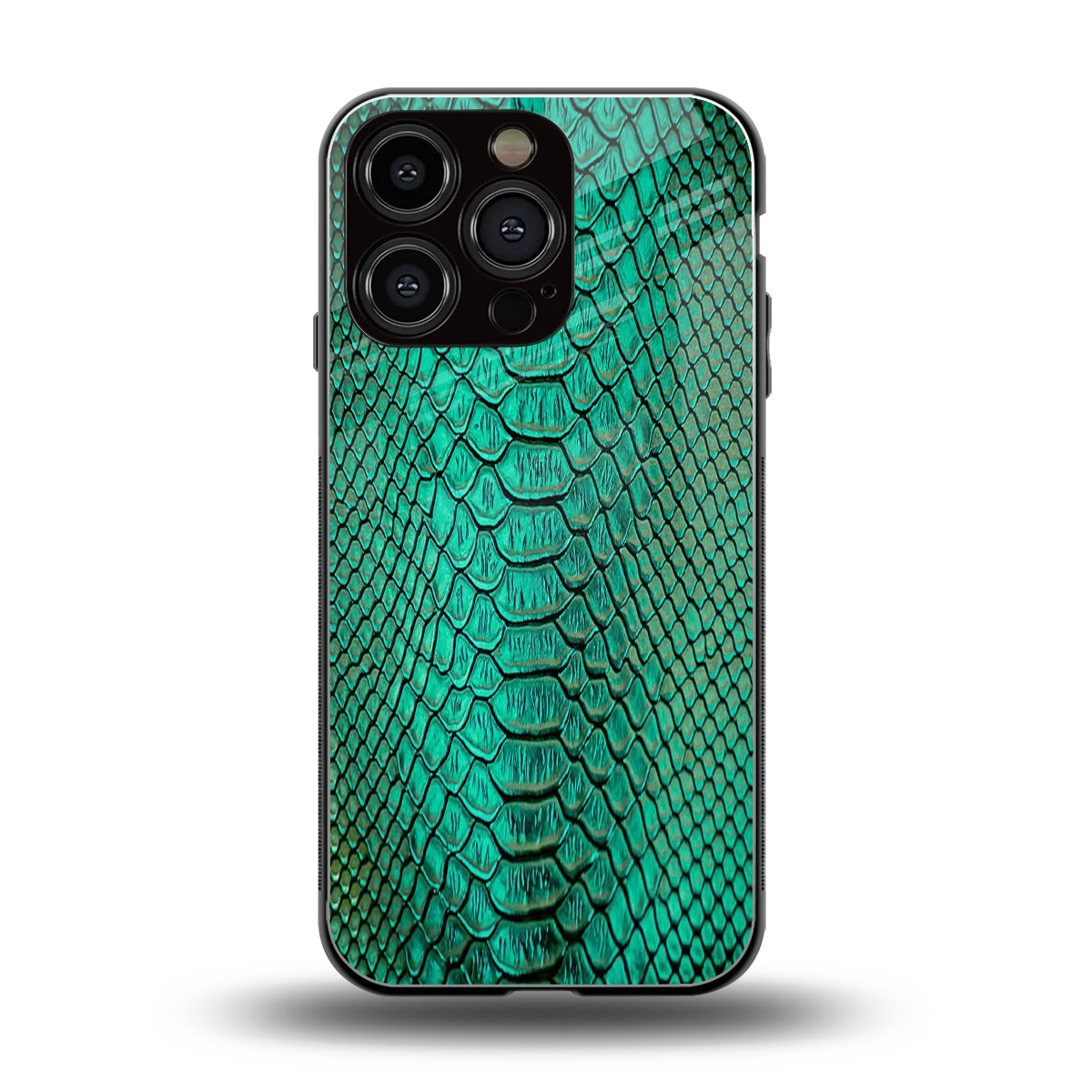 Croco Emerald back phone cover | glass case for iphone 16 pro