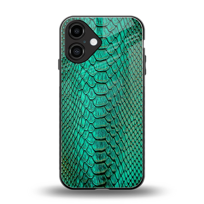 Croco Emerald back phone cover | glass case for iphone 16