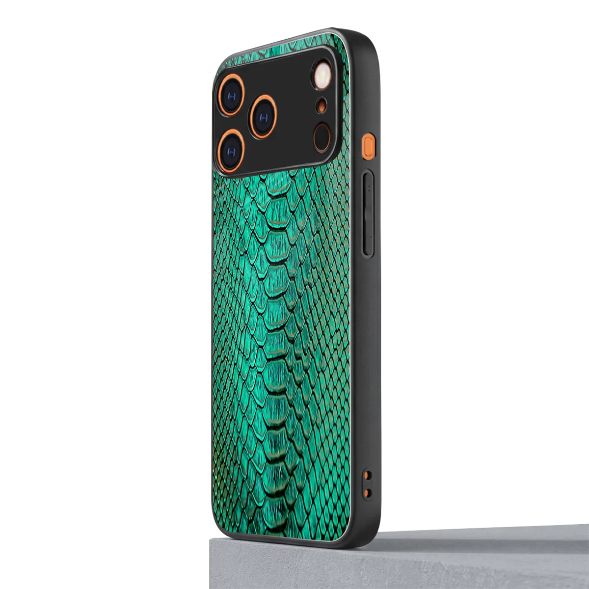 Croco Emerald iphone 17 pro mobile cover | shockproof glass phone case