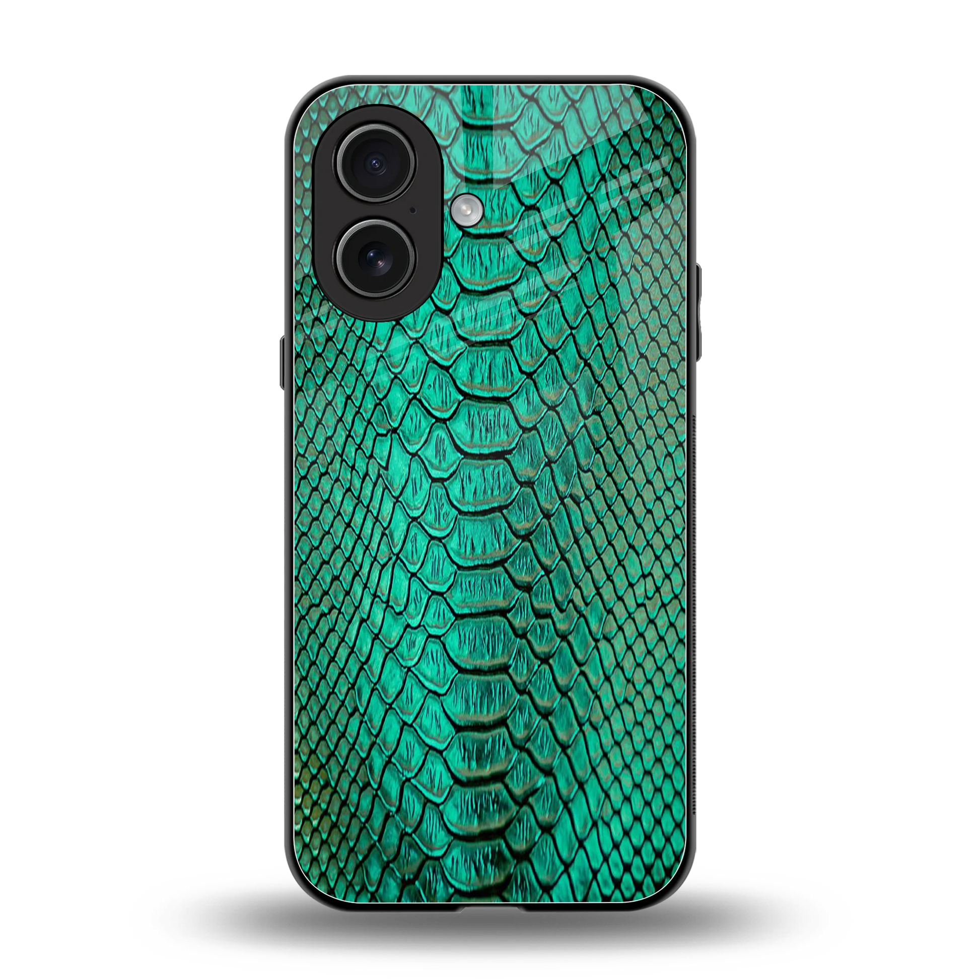Croco Emerald back phone cover | glass case for iphone 17