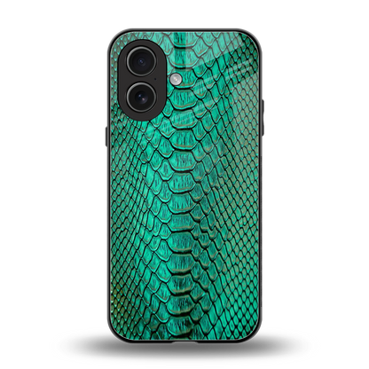 Croco Emerald back phone cover | glass case for iphone 17