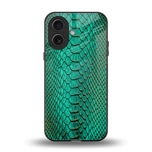 Croco Emerald back phone cover | glass case for iphone 17