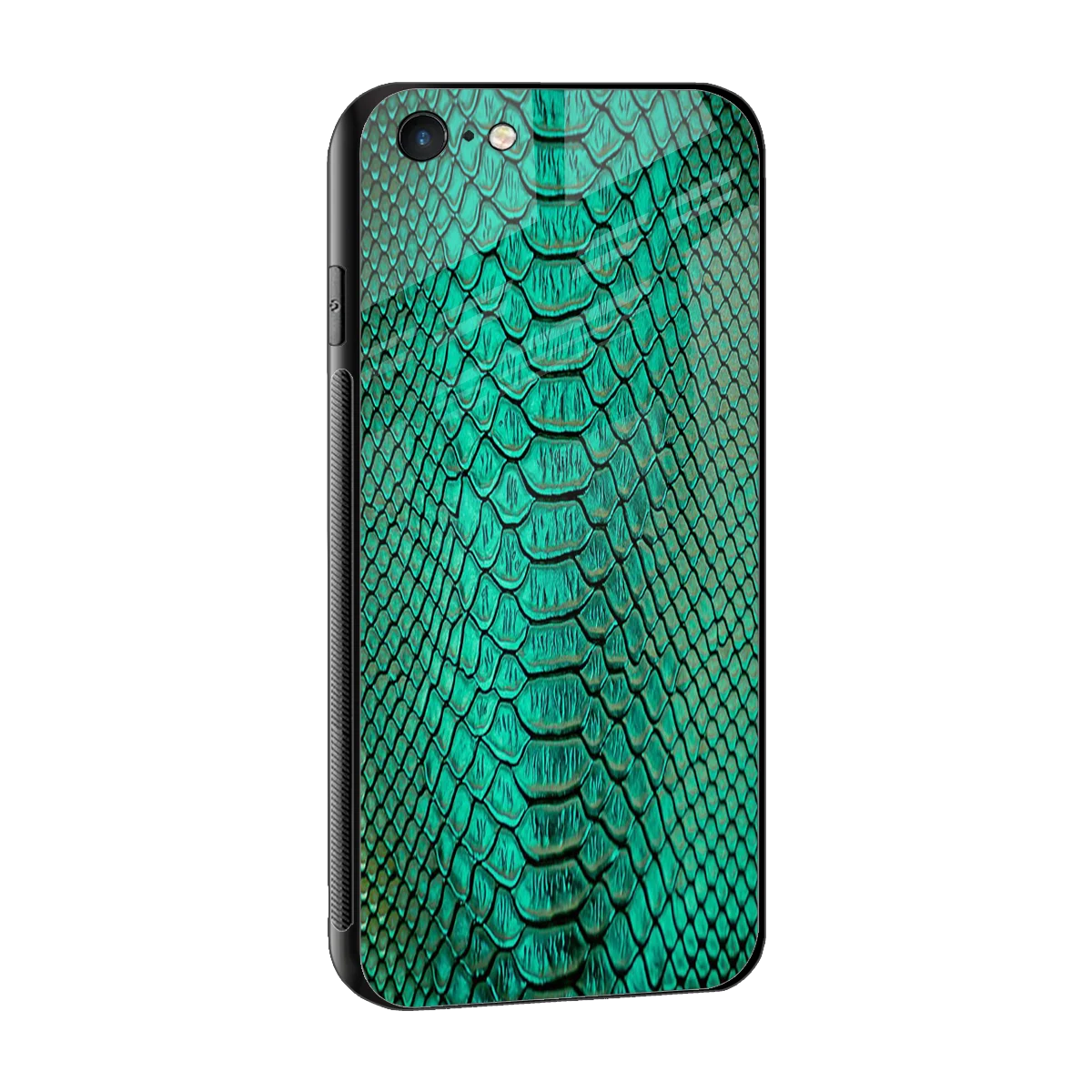 Croco Emerald sleek iphone 6 cover with tempered glass back and TPU edges