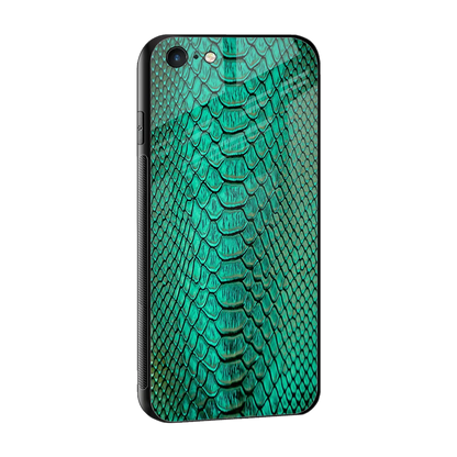 Croco Emerald sleek iphone 6s plus cover with tempered glass back and TPU edges
