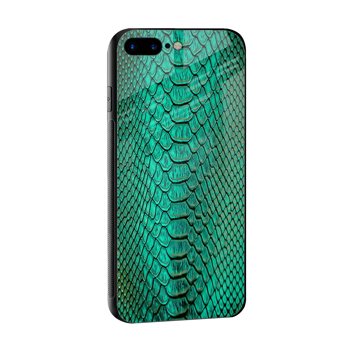 Croco Emerald sleek iphone 8 plus cover with tempered glass back and TPU edges