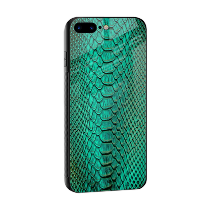 Croco Emerald sleek iphone 8 plus cover with tempered glass back and TPU edges