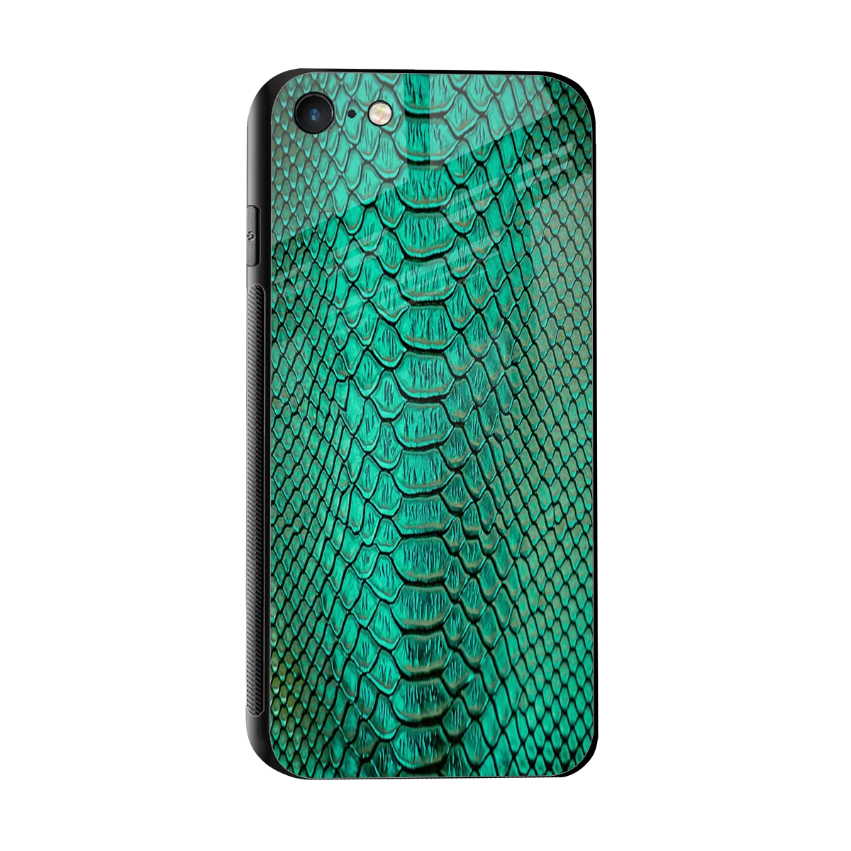 Croco Emerald sleek iphone 7 cover with tempered glass back and TPU edges