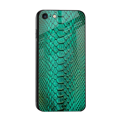 Croco Emerald sleek iphone 7 cover with tempered glass back and TPU edges