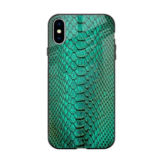Croco Emerald back phone cover | glass case for iphone xs