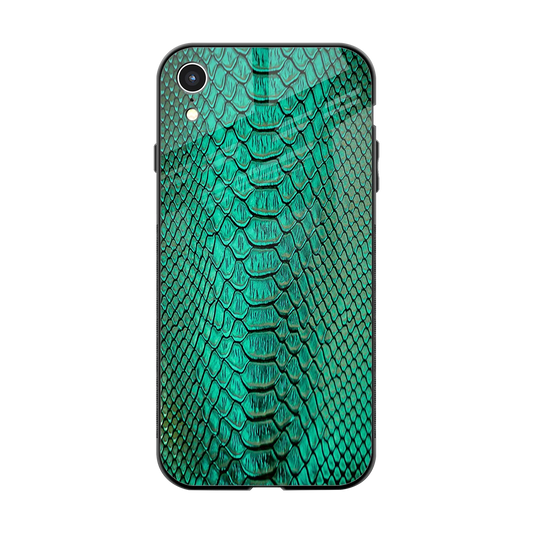 Croco Emerald back phone cover | glass case for iphone xr