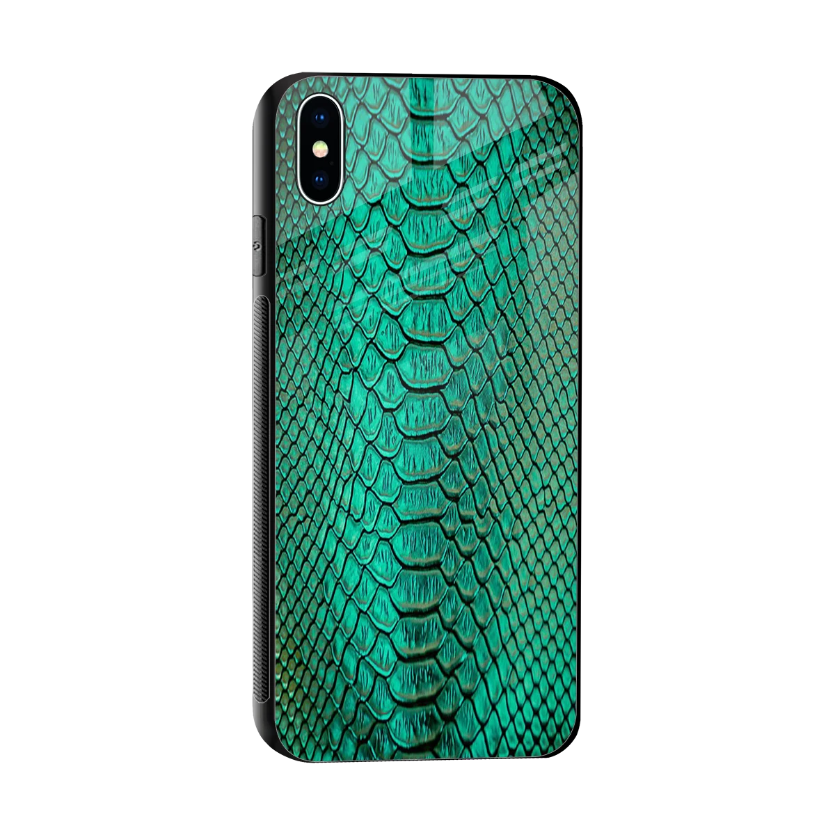 Croco Emerald sleek iphone xs max cover with tempered glass back and TPU edges
