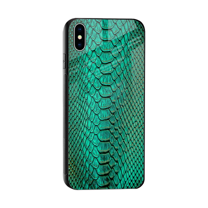 Croco Emerald sleek iphone xs max cover with tempered glass back and TPU edges