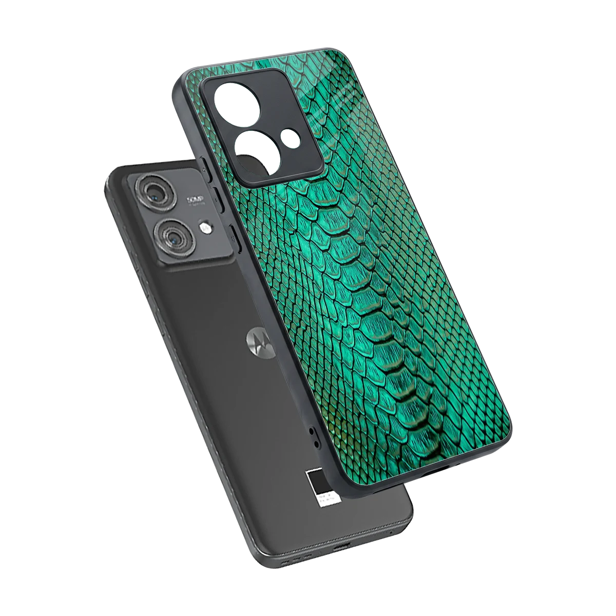 Croco Emerald sleek motorola edge 40 neo 5g cover with tempered glass back and TPU edges