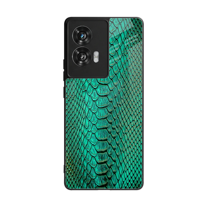 Croco Emerald back phone cover | glass case for motorola edge 50 fusion