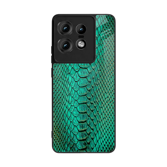 Croco Emerald back phone cover | glass case for motorola edge 50 pro