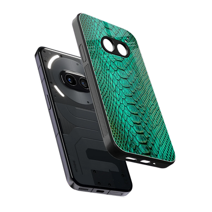 Croco Emerald sleek nothing phone 2a cover with tempered glass back and TPU edges