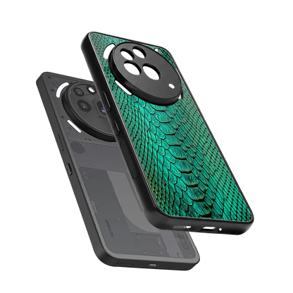 Croco Emerald sleek nothing phone 3a pro cover with tempered glass back and TPU edges