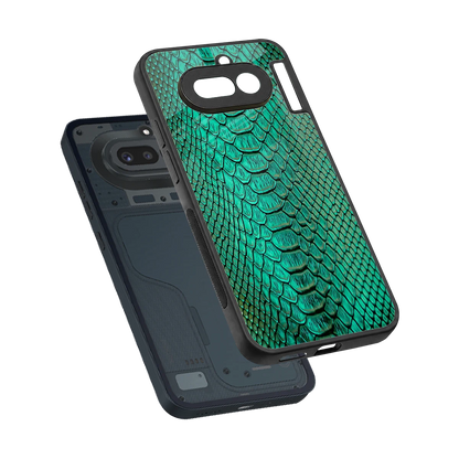 Croco Emerald sleek nothing phone 4a cover with tempered glass back and TPU edges