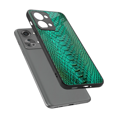 Croco Emerald sleek oneplus nord 2t cover with tempered glass back and TPU edges