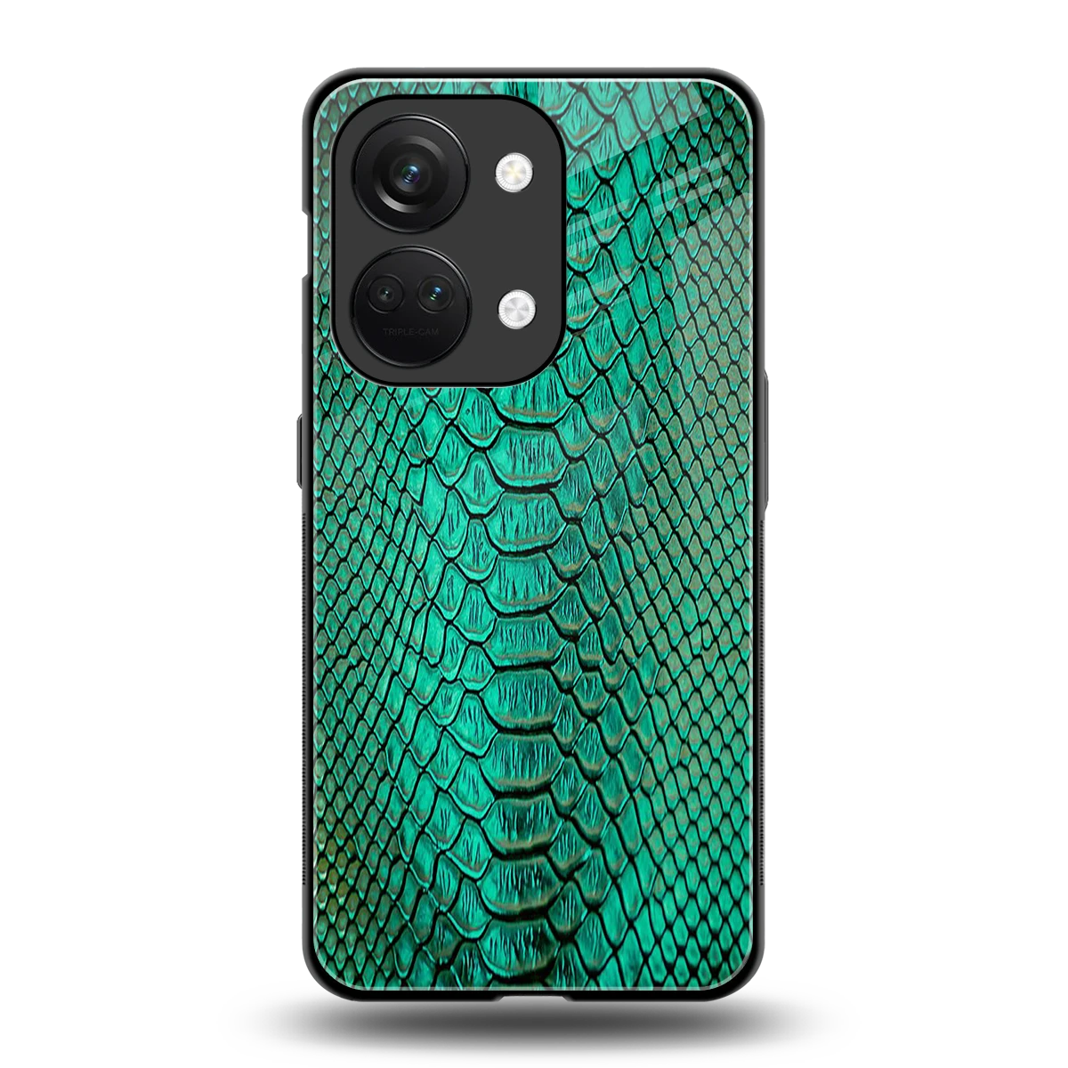 Croco Emerald back phone cover | glass case for oneplus nord 3