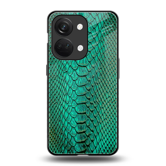 Croco Emerald back phone cover | glass case for oneplus nord 3