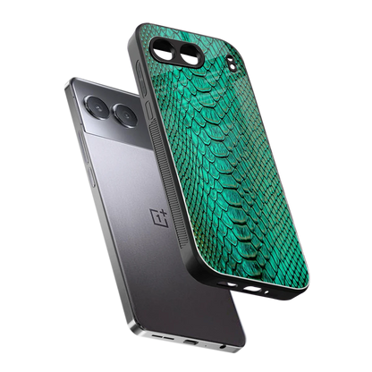 Croco Emerald sleek oneplus nord 4 cover with tempered glass back and TPU edges