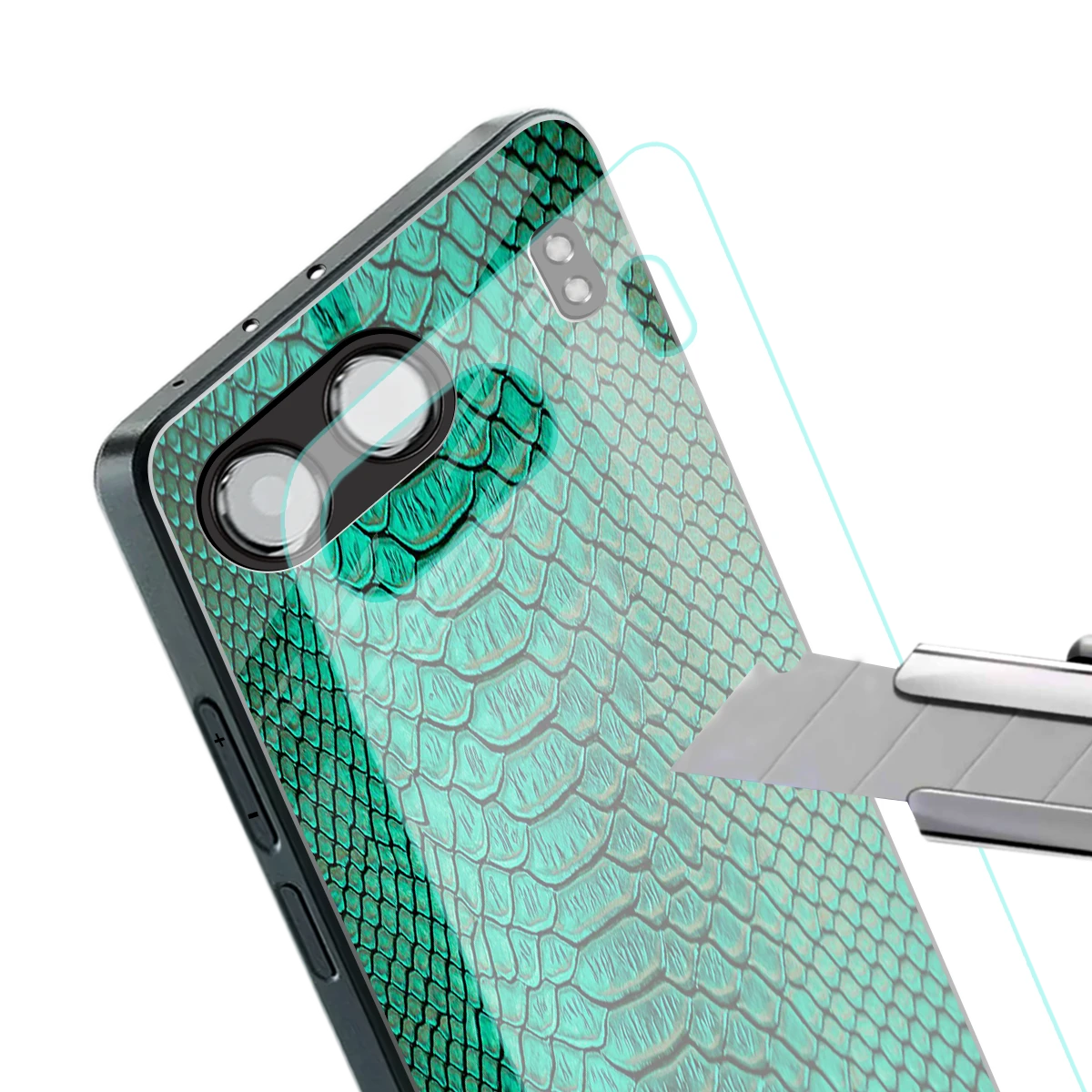 Croco Emerald stylish phone case for oneplus nord 4 | glossy glass and slim fit
