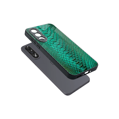 Croco Emerald sleek oneplus nord 5 cover with tempered glass back and TPU edges