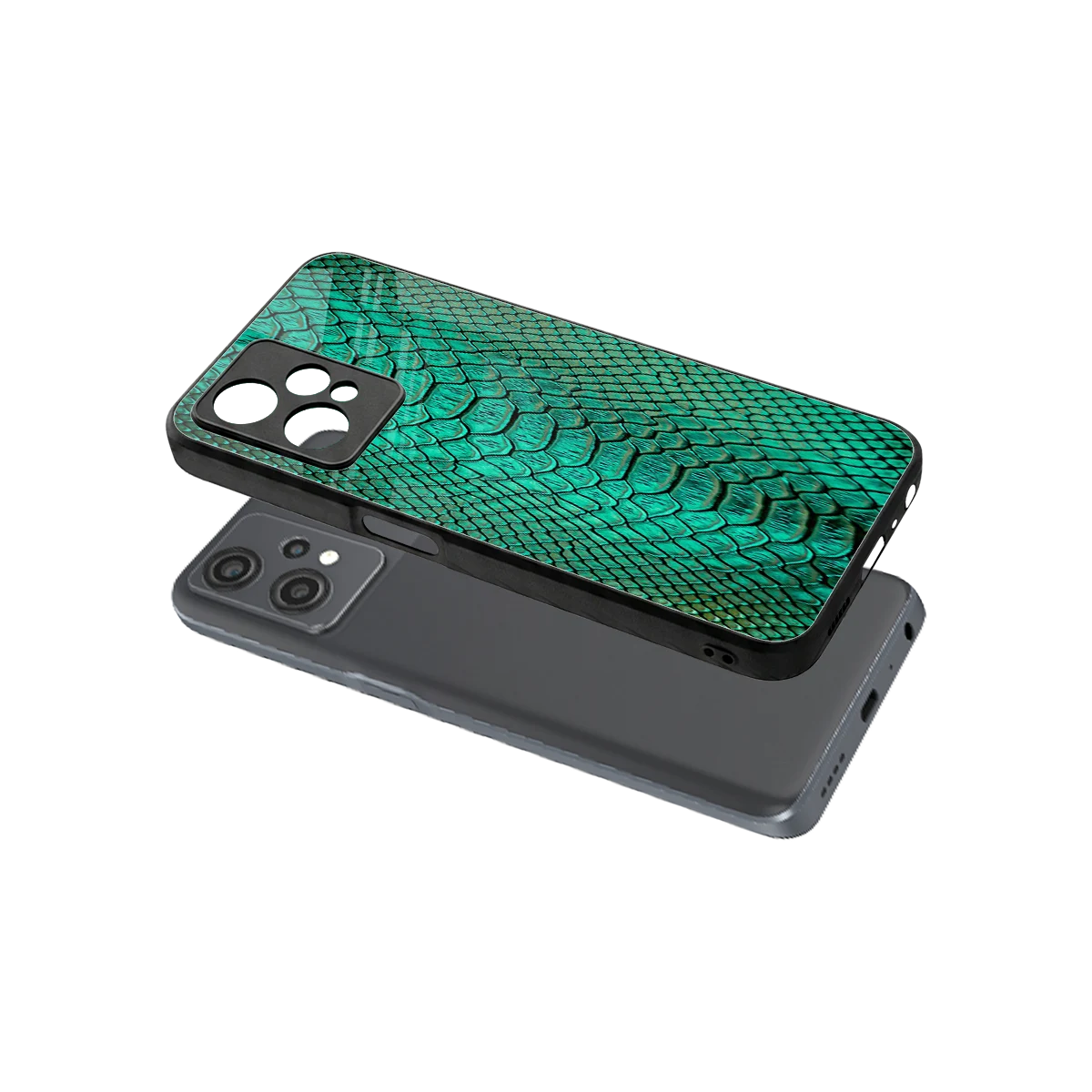Croco Emerald sleek oneplus nord ce 2 lite cover with tempered glass back and TPU edges