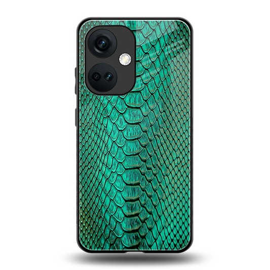 Croco Emerald back phone cover | glass case for oneplus nord ce 3