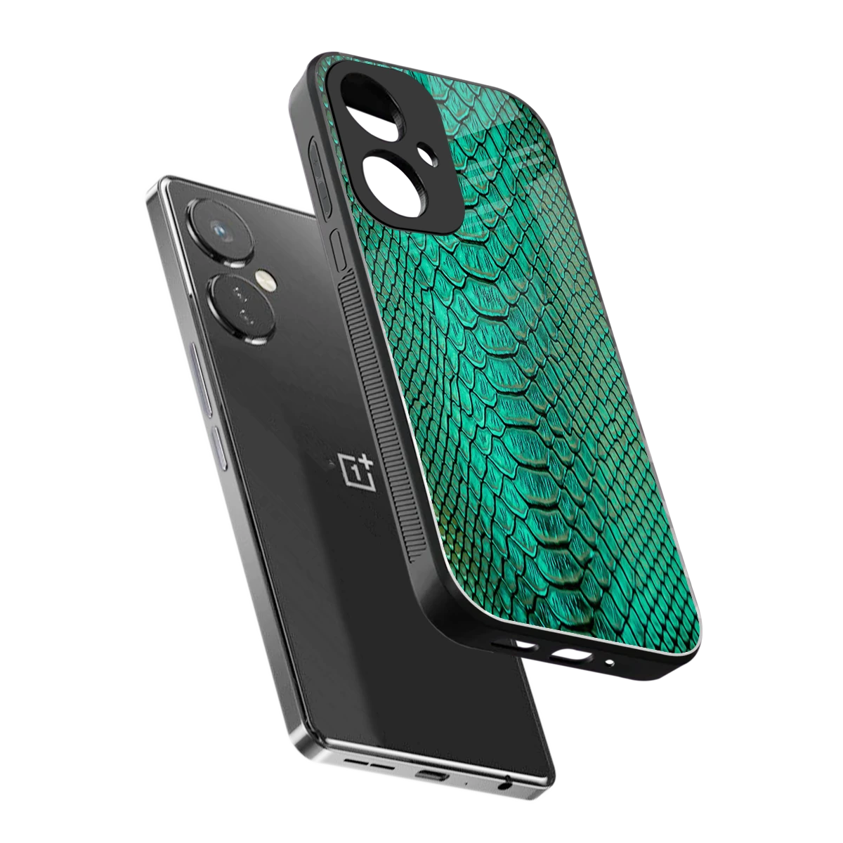 Croco Emerald sleek oneplus nord ce 3 cover with tempered glass back and TPU edges
