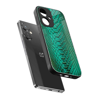 Croco Emerald sleek oneplus nord ce 3 cover with tempered glass back and TPU edges