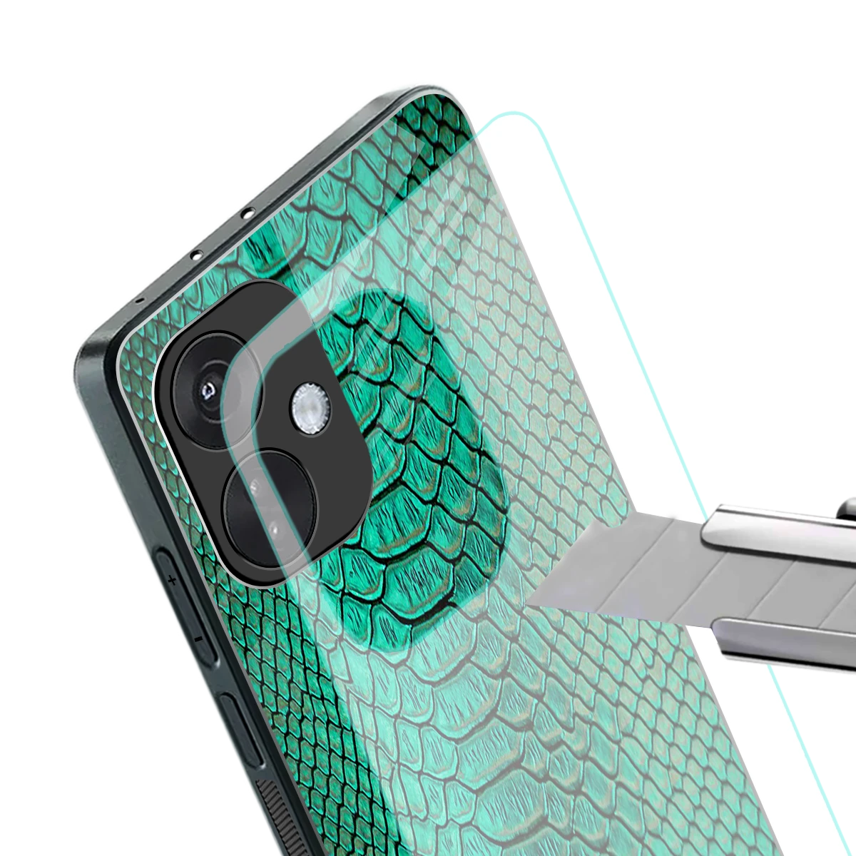 Croco Emerald stylish phone case for oneplus nord ce 3 | glossy glass and slim fit