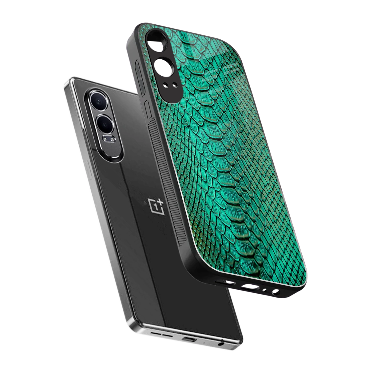 Croco Emerald sleek oneplus nord ce 4 lite cover with tempered glass back and TPU edges