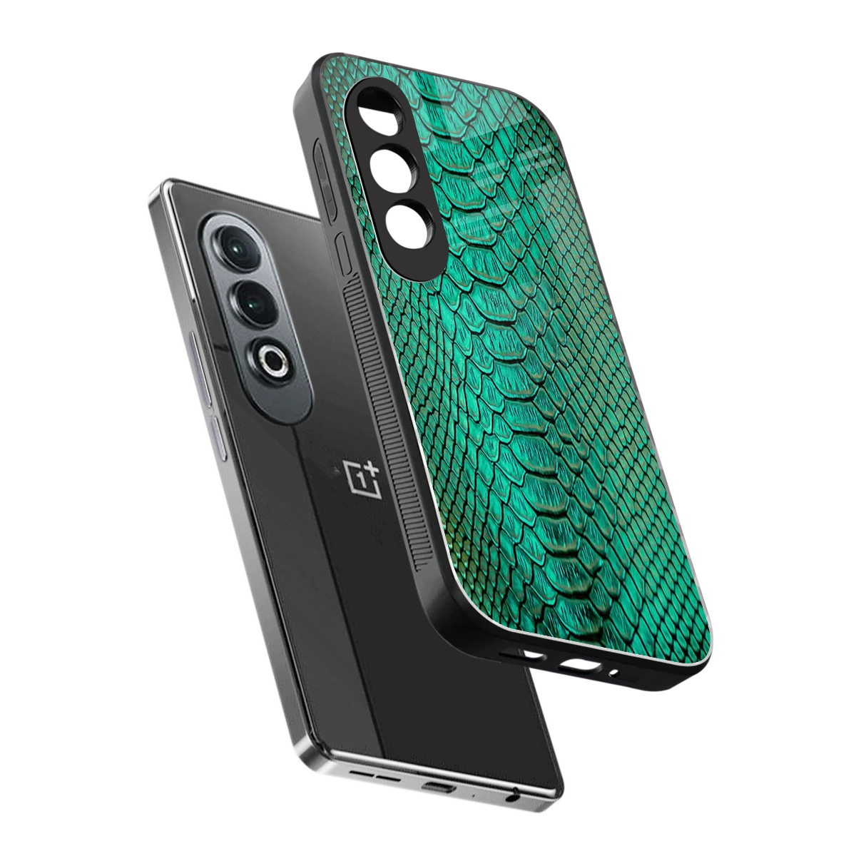Croco Emerald sleek oneplus nord ce 4 cover with tempered glass back and TPU edges
