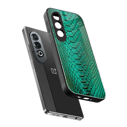 Croco Emerald sleek oneplus nord ce 4 cover with tempered glass back and TPU edges