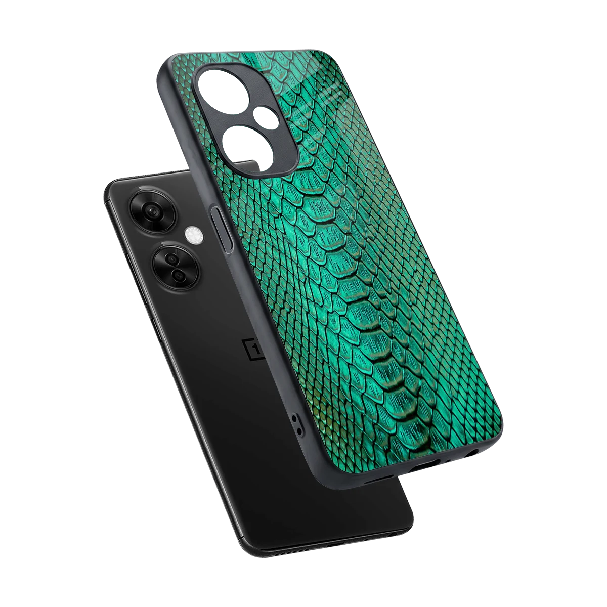 Croco Emerald sleek oneplus nord ce 3 lite cover with tempered glass back and TPU edges